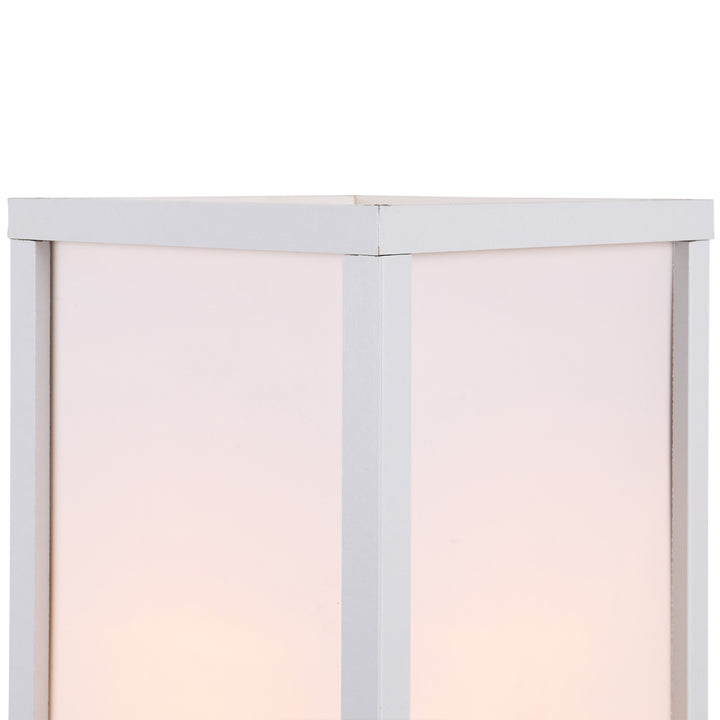 3-Tier Floor Lamp, Floor Light with Storage Shelf, Reading Standing Lamp with Acrylic Shade for Living Room, Bedroom, Kitchen, Dining Room, Office, Dorm, 160cm, White