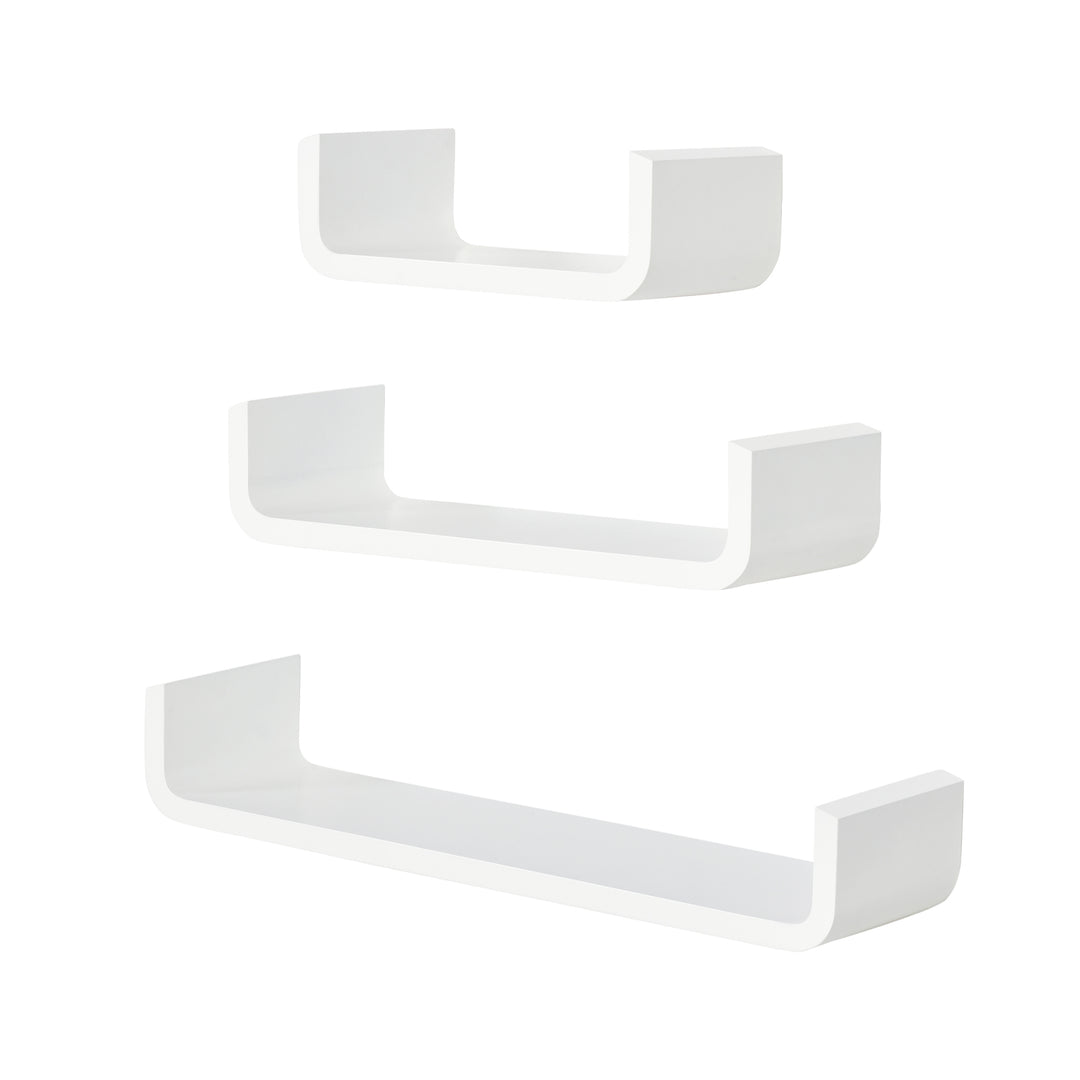 MCL Floating Shelves, Set of 3 Wall Shelf, Shelves for Wall Invisible Mounting, Bedroom Living Room, White