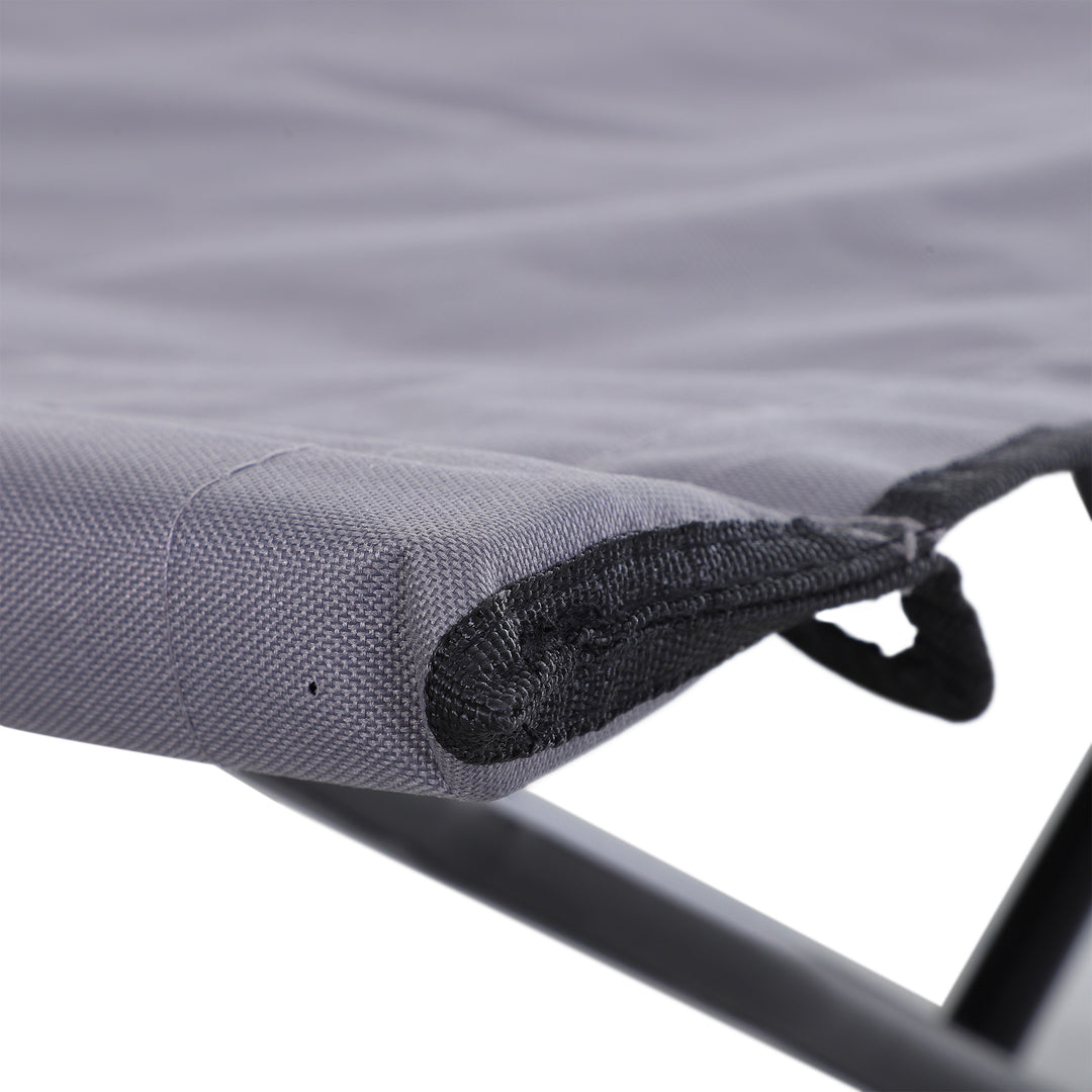 Double Camping Cot Bed, with Bag - Grey