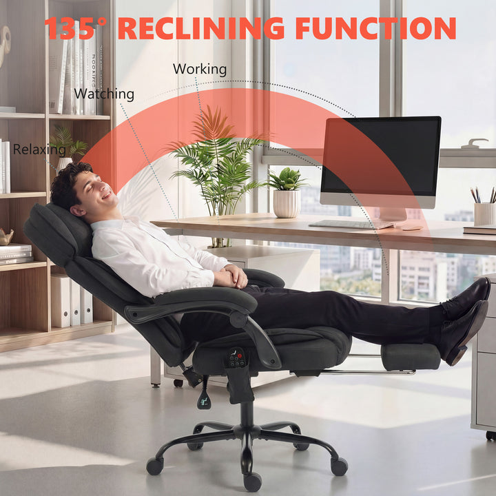 High Back Vibration Massage Office Chair Heated Reclining Computer Cha