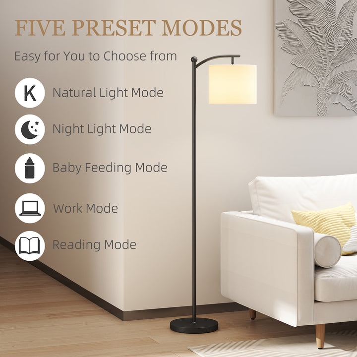 LED Floor Lamp, Stepless Dimmable Reading Standing Lamp with Magnetic Remote Control and 11 Colours Temperature & 11 Brightness Levels, 60 Min Timer for Living Room, Bedroom, Office, Black