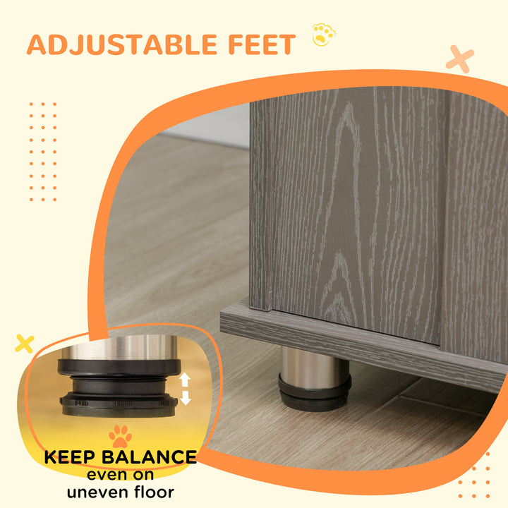 Dog Crate Table for Medium and Large Dogs with Magnetic Door for Indoor Use, 114 x 60 x 82 cm, Grey