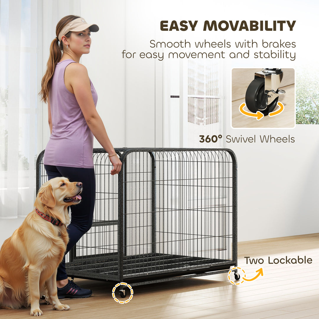 Heavy Duty Dog Crate,116 x 77 x 88 cm, Large Dog Cage for Small to Lar