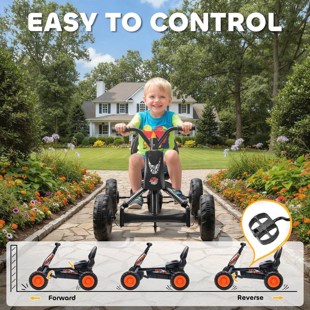 Kids Pedal Go Kart with Steel Frame, Sporty Design, for Ages 2-5 Years
