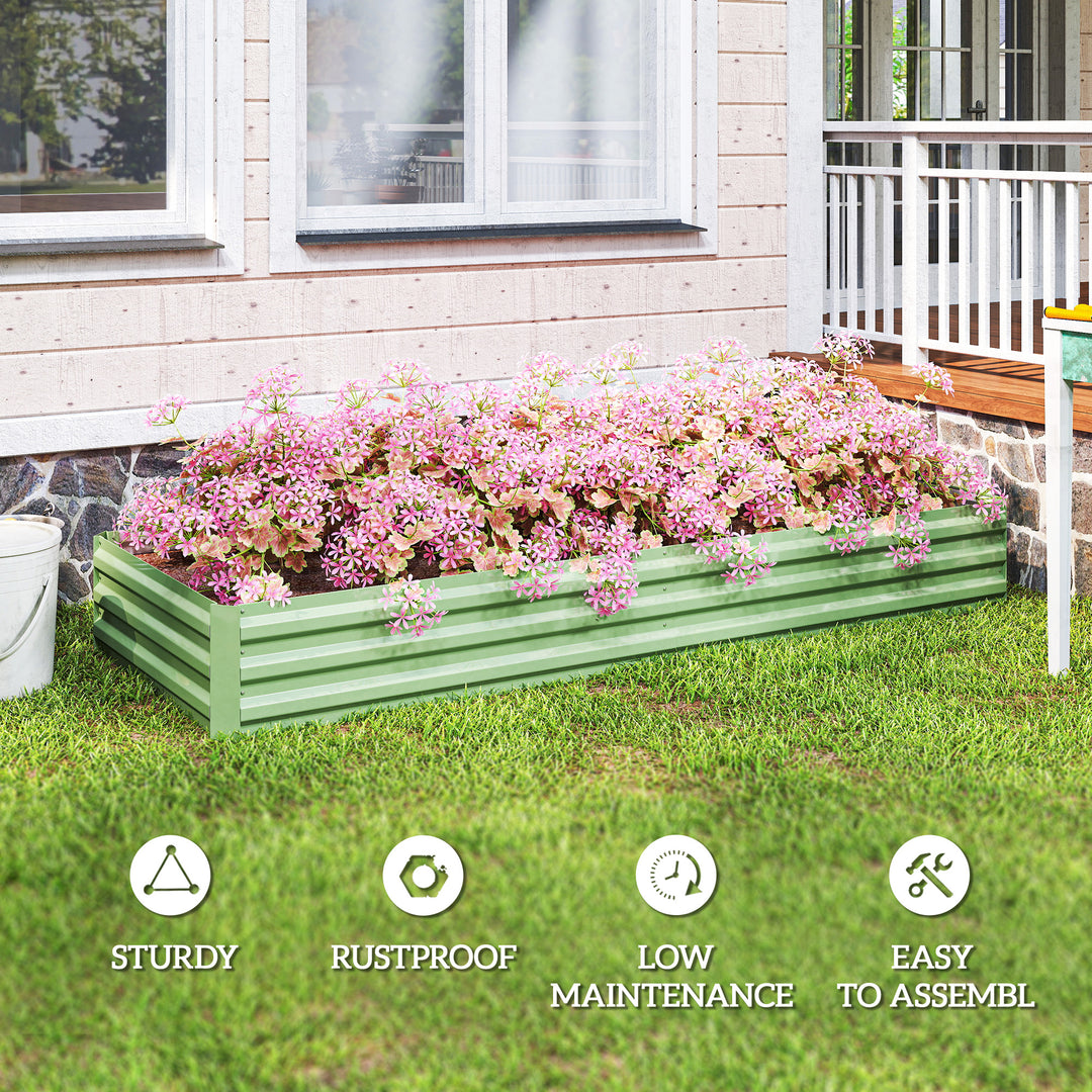 Metal Raised Garden Bed Planter Box Outdoor Planters for Growing Flowe