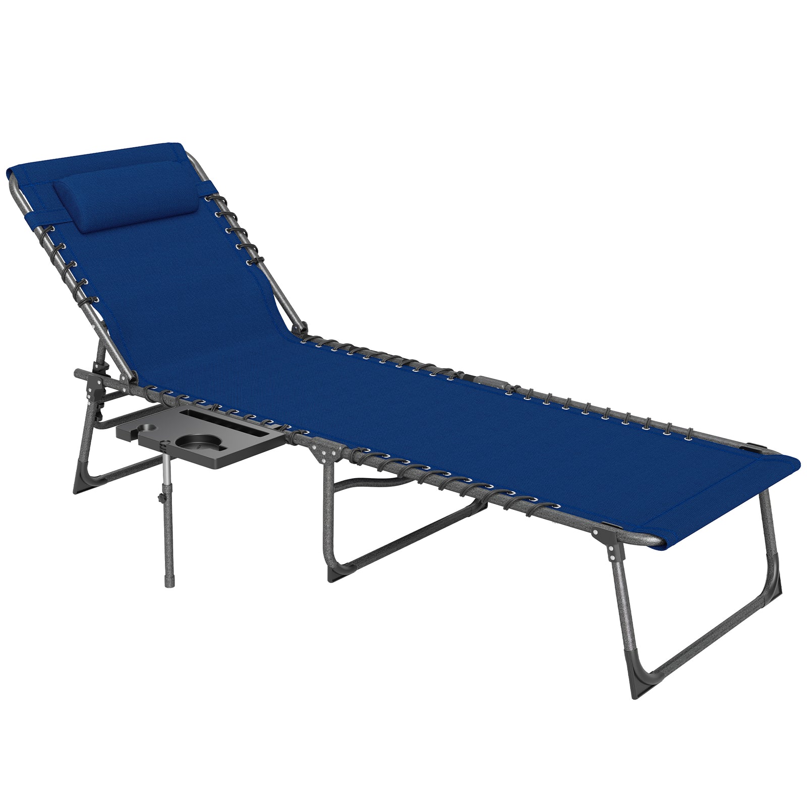 Five-Position Reclining Sun Lounger - Dark Blue