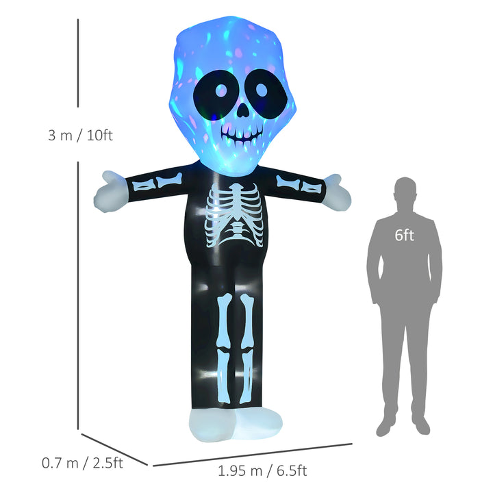 MCL 3m Halloween Inflatable Skeleton Ghost Decoration, LED Lighted for Home Indoor Outdoor Garden Lawn Decoration Party Prop