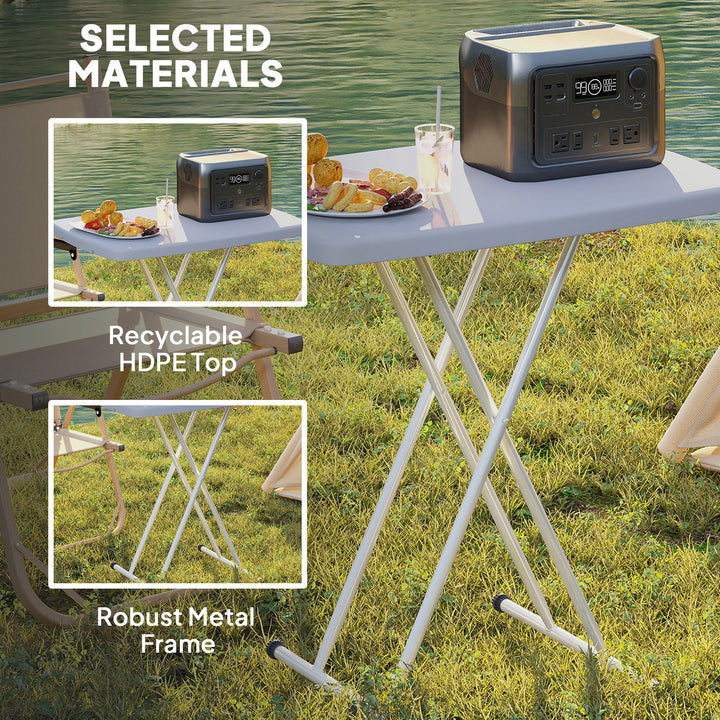 Minimal Folding Outdoor Table - Grey/White