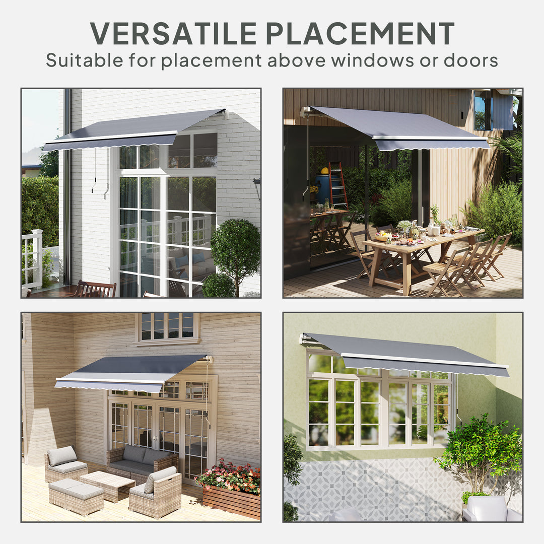 Awning Replacement Canopy, Water Resistant UPF 50+ Sun Shade Cover for 3 x 2.5 m Garden Awning (Fabric Only), Grey