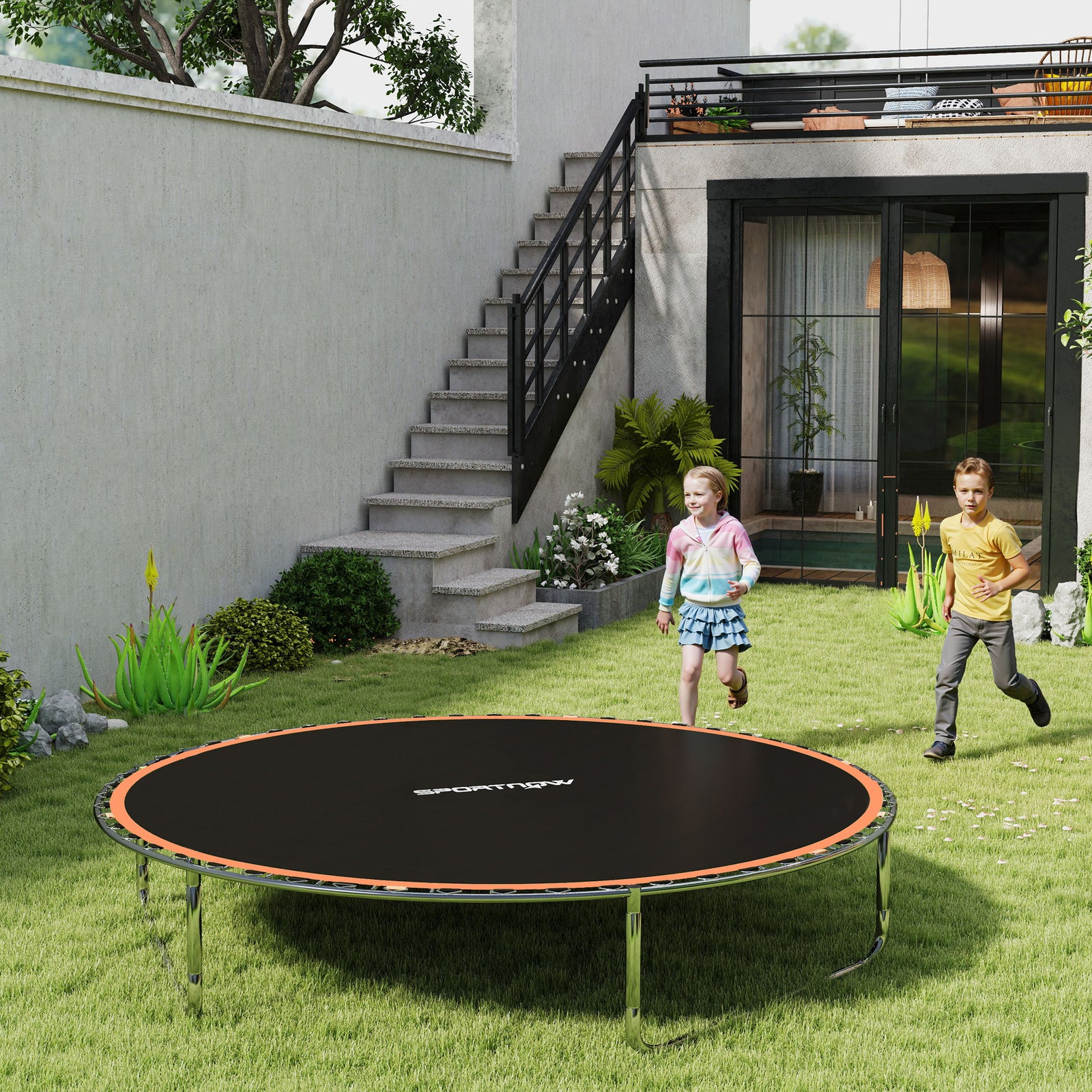 Trampoline Replacement Mat with Spring Pull Tool, 42 V-Hooks, for 8ft 