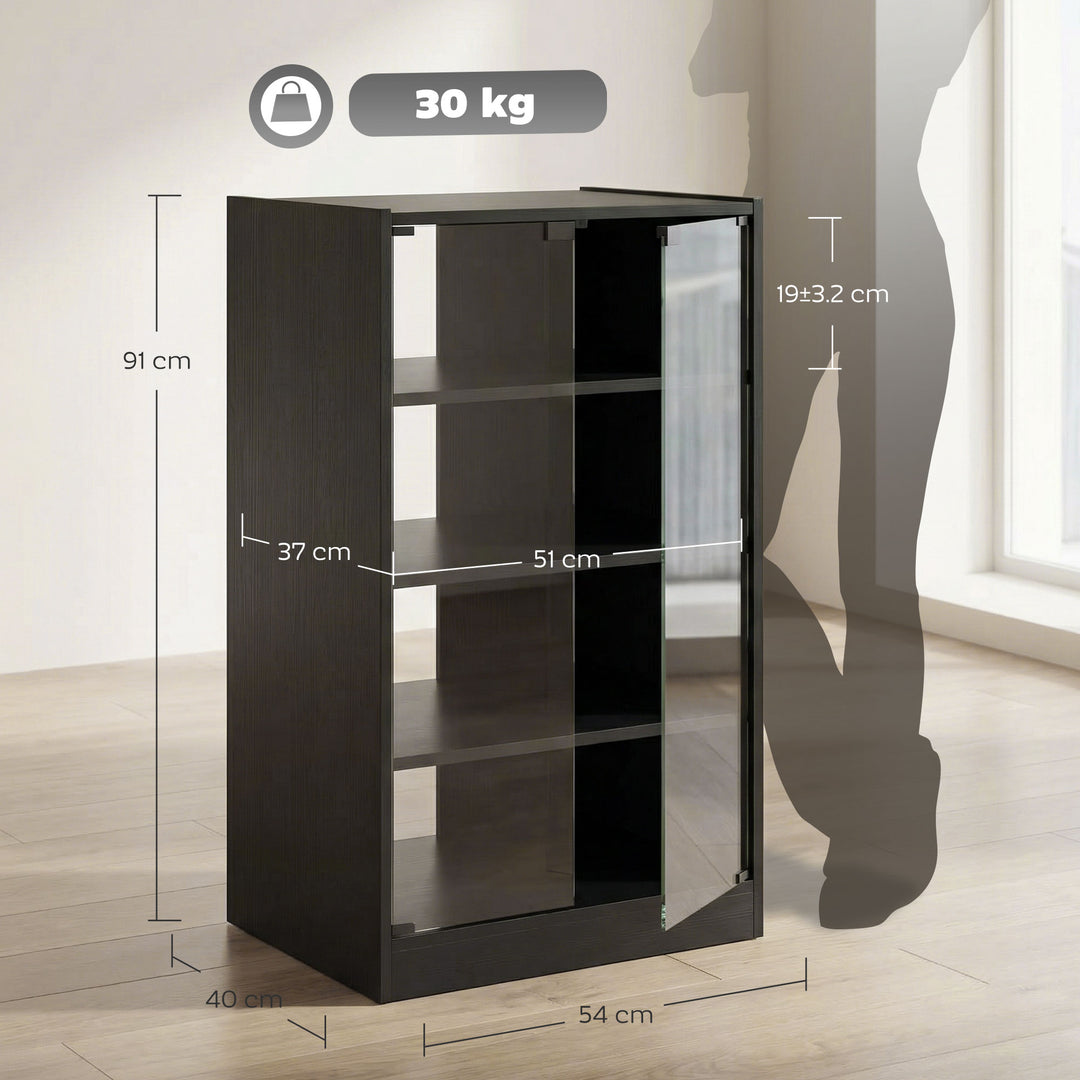 4-Tier Hi-Fi Stand, Record Player Stand with Adjustable Shelves and Pu
