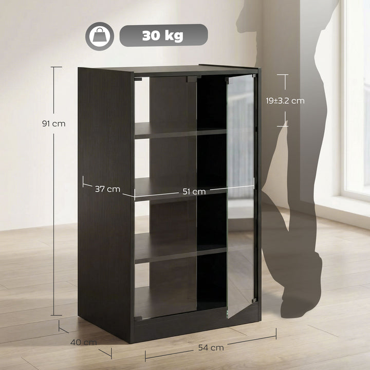 4-Tier Hi-Fi Stand, Record Player Stand with Adjustable Shelves and Pu