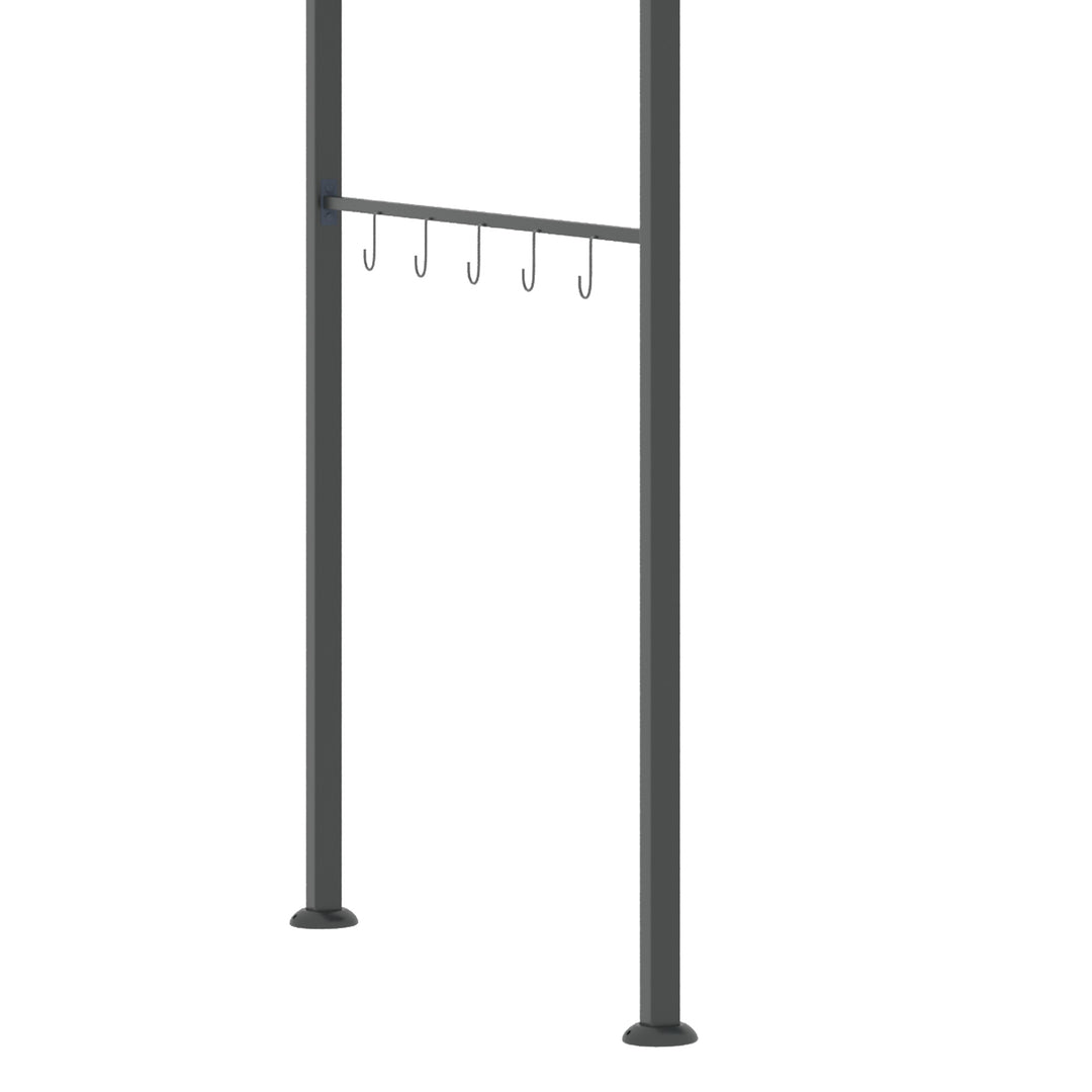 2.2 x 1.5 m BBQ Grill Gazebo Tent, Garden Grill with Metal Frame, Curved Canopy and 10 Hooks, Outdoor Sun Shade, Grey