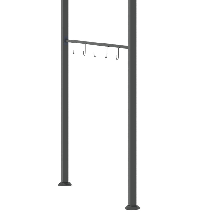 2.2 x 1.5 m BBQ Grill Gazebo Tent, Garden Grill with Metal Frame, Curved Canopy and 10 Hooks, Outdoor Sun Shade, Grey