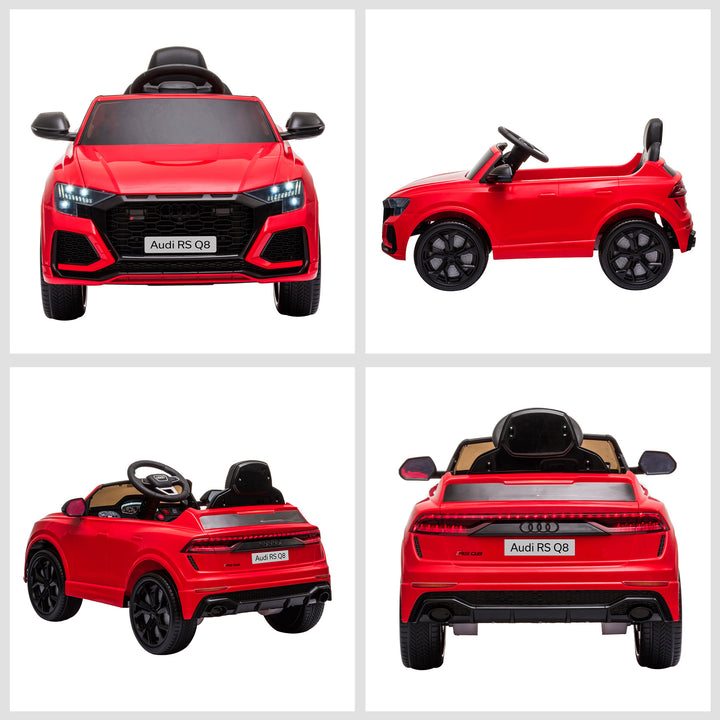 Audi RS Q8 Licensed Electric Car for Kids, 6V Kids' Electric Ride on with Remote Control, 7Ah Big Battery, Lights Bluetooth, Music USB MP3, for 3-5 Years Old, Red