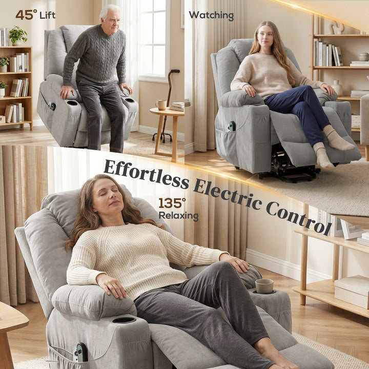 Power Lift Recliner Chair with Pocket Spring, Electric Lift Chair with