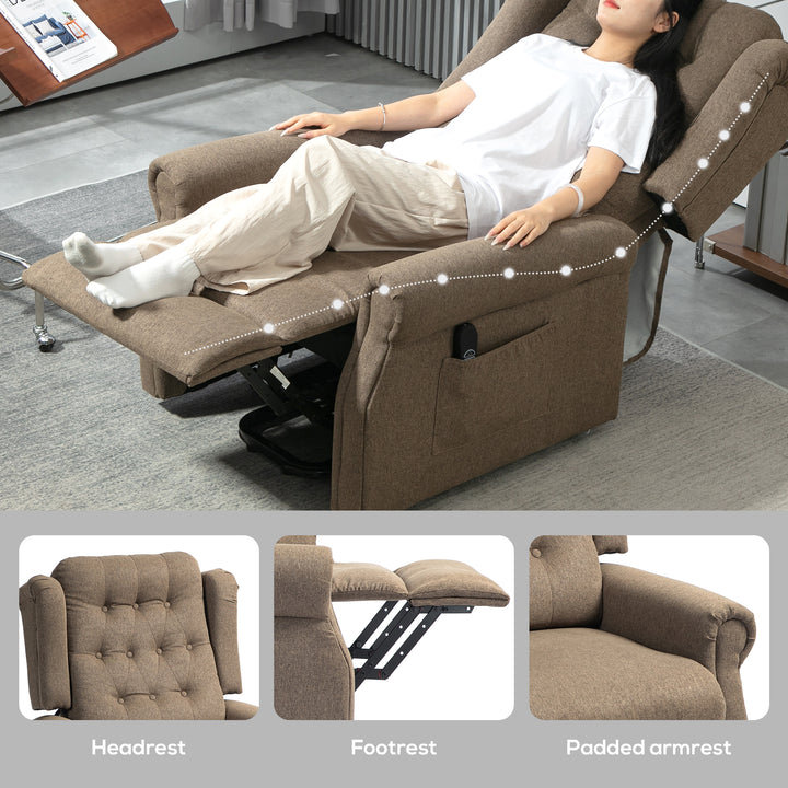 45° Lifting Riser and Recliner Armchair - Dark Brown