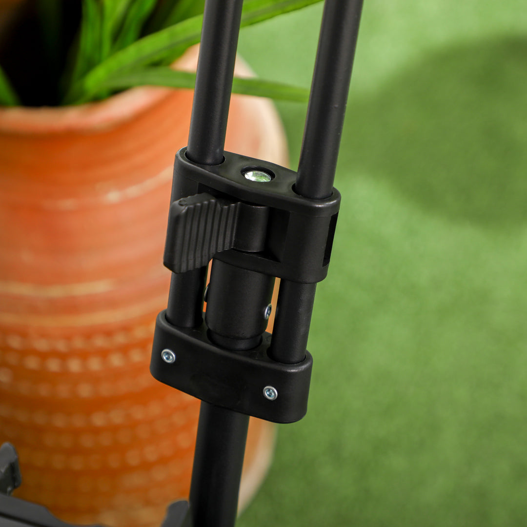 95L Folding Steel Frame Garden Trolley, with Handle - Multicolour