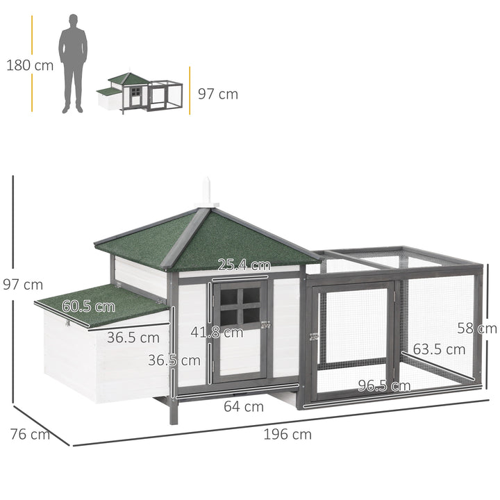 Chicken Coop Small Animal Pet Cage w/ Nesting Box Outdoor Run Wooden