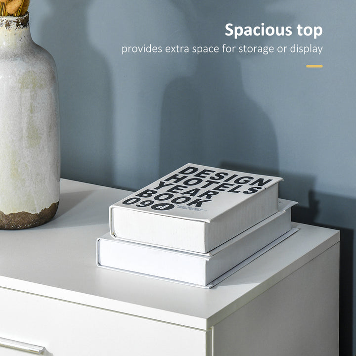 MCL Chest of Drawers, 4 Drawers Storage Cabinet with Metal Rails, Anti-Tip for Playroom, Nursery Room, Hallway, etc