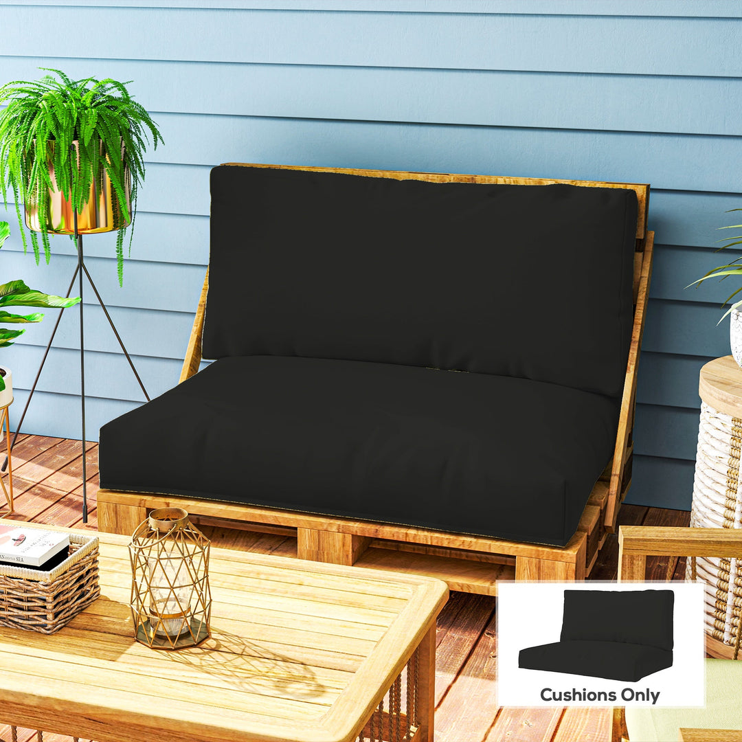Two Piece Seat Pallet and Back Cushions - Black