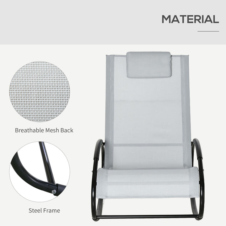Outdoor Rocking Chair Sun Lounger Recliner Rocker with Texteline Fabri