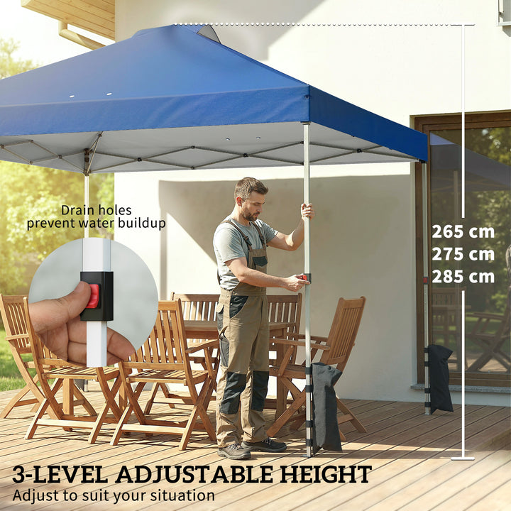 Pop Up Gazebo Waterproof Height Adjustable Canopy with 3 Sidewalls Whe