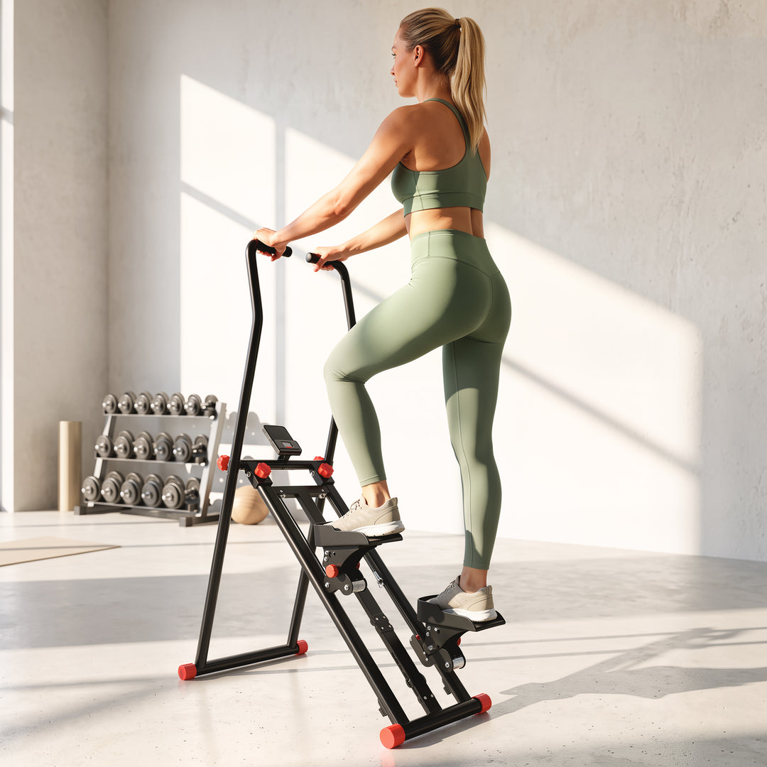 Stair Stepper for Home Gym with 3 Resistances, Foldable Vertical Stair