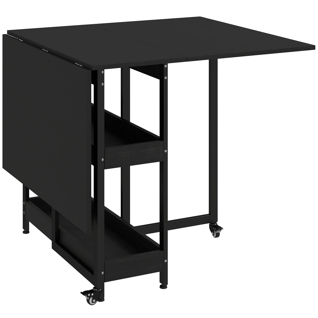 Four-Person Drop Leaf Table - Black