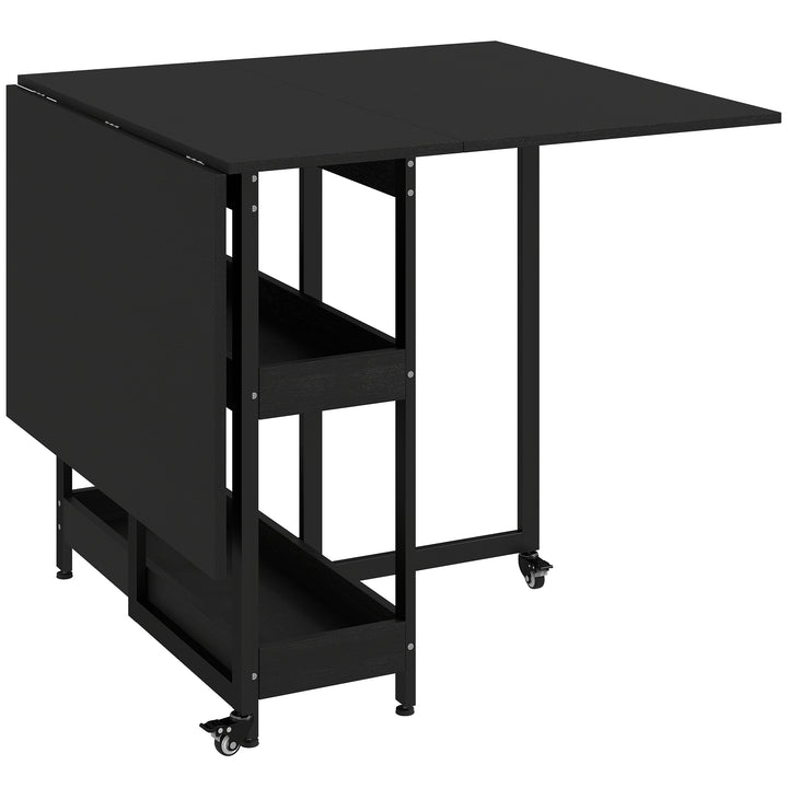 Four-Person Drop Leaf Table - Black