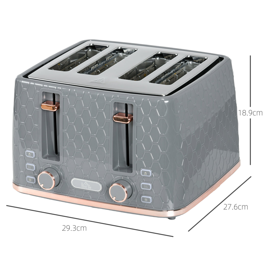 Four-Slice Honeycomb Toaster - Grey