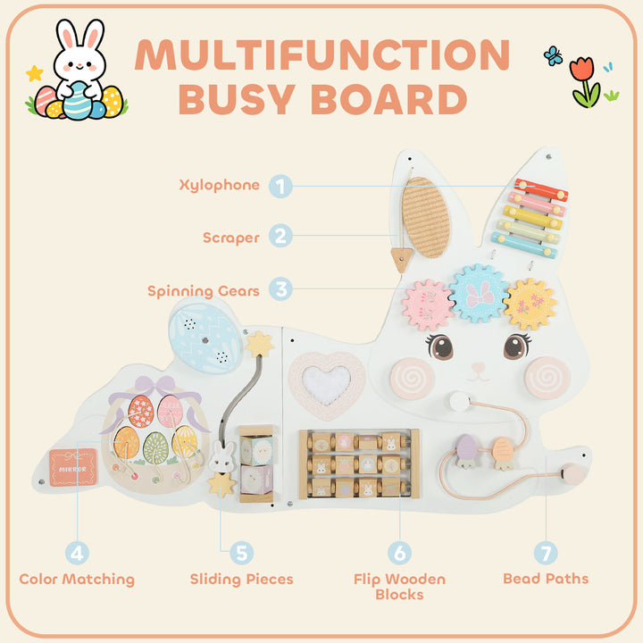 Easter Bunny Busy Board Panels, Montessori Wall-Mounted Toddler - view 4