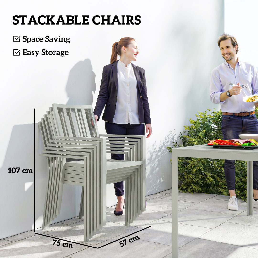 Garden Table and Chairs for 6, 7 Pieces Garden Furniture Set with Tabl