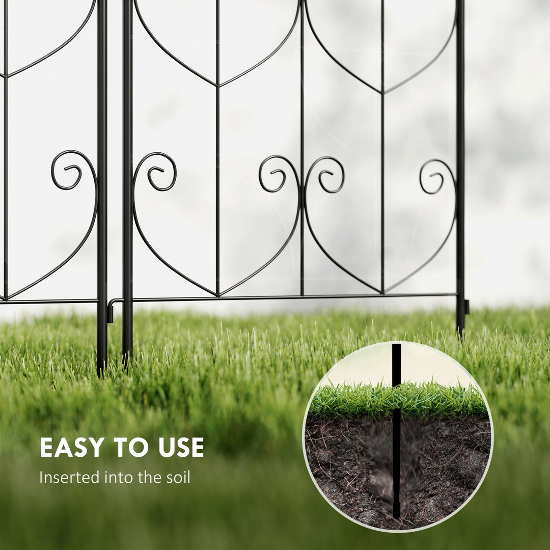 Set of 2 Garden Trellis, Metal Fence Panels for Climbing Outdoor Plants, Flowers, 150 x 50cm