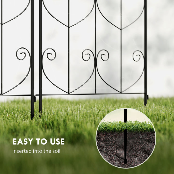 Set of 2 Garden Trellis, Metal Fence Panels for Climbing Outdoor Plants, Flowers, 150 x 50cm