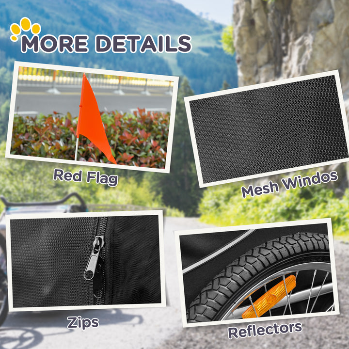 MCL Steel Dog Bike Trailer Pet Cart Carrier for Bicycle Kit Water Resistant with Hitch Coupler Travel White and Black