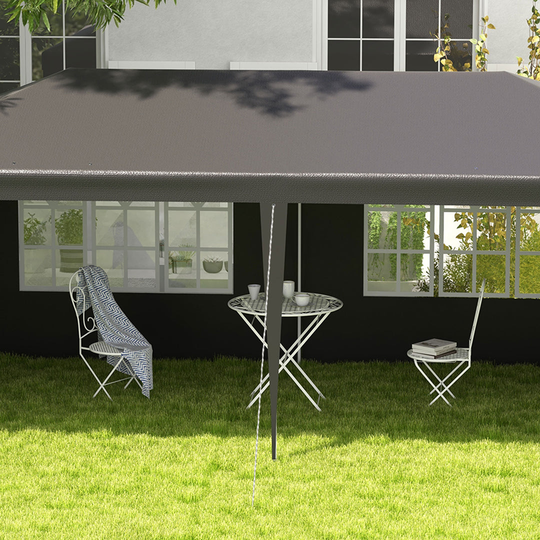 2.95 x 5.83 m Semi-Open Gazebo - Dark Grey