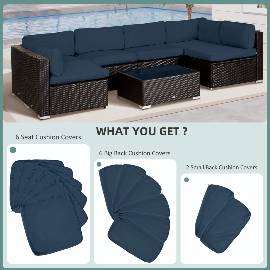 Set of 14 Mixed Cushion Covers - Blue