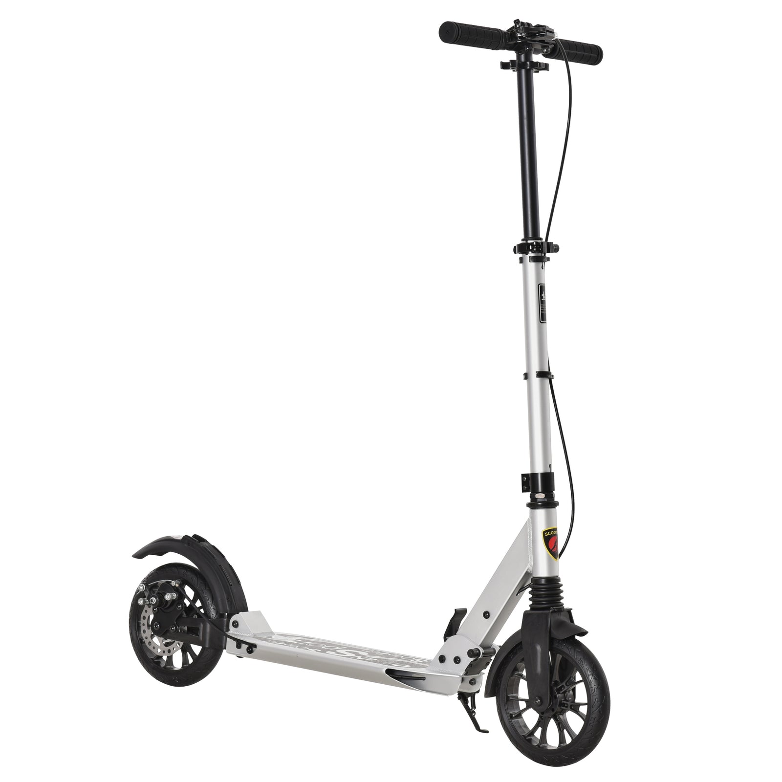 Teen/Adults Aluminium Folding Kick Scooter w/ Shock Mitigation System Silver