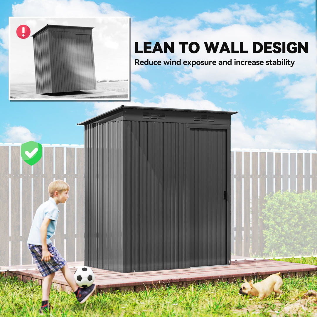 5 x 3.5ft Metal Garden Storage Shed with Effortless Assembly and 2 Pai