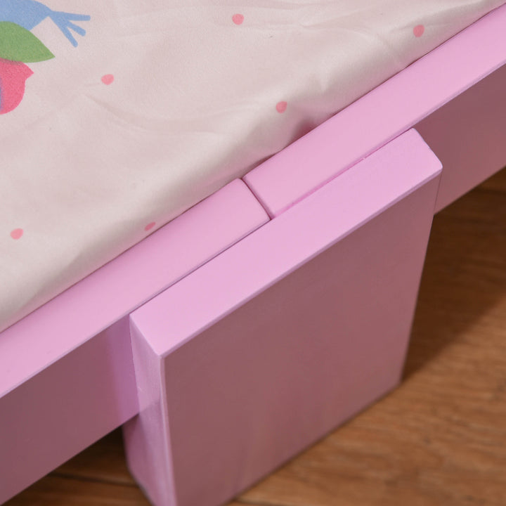 Kids Bed Princess Castle Theme w/ Side Rails Slats Home Furniture for 3 - 6 Yrs Pink 143 x 73 x 60 cm
