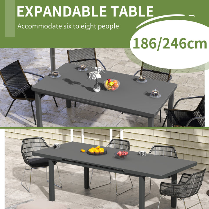 Outsunny Aluminium Garden Table for 6