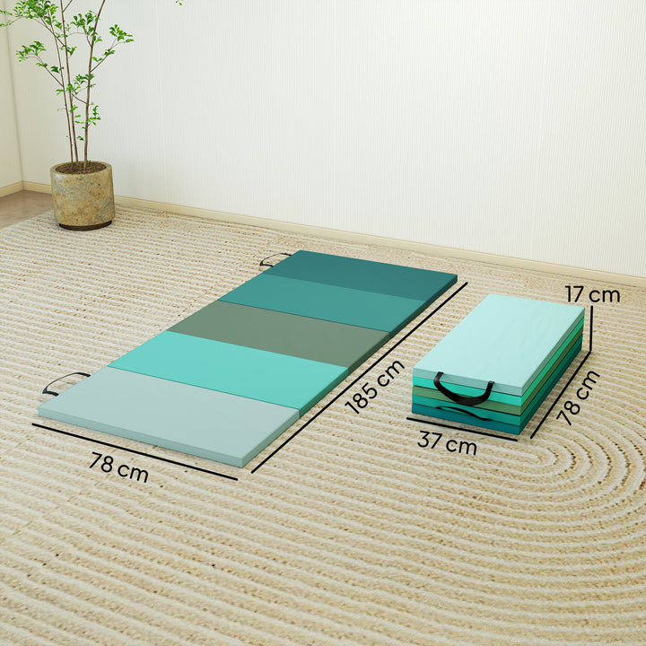 6FT Foldable Gymnastics Mat, Crash Exercise Pad, 3.2 cm Thick Workout 