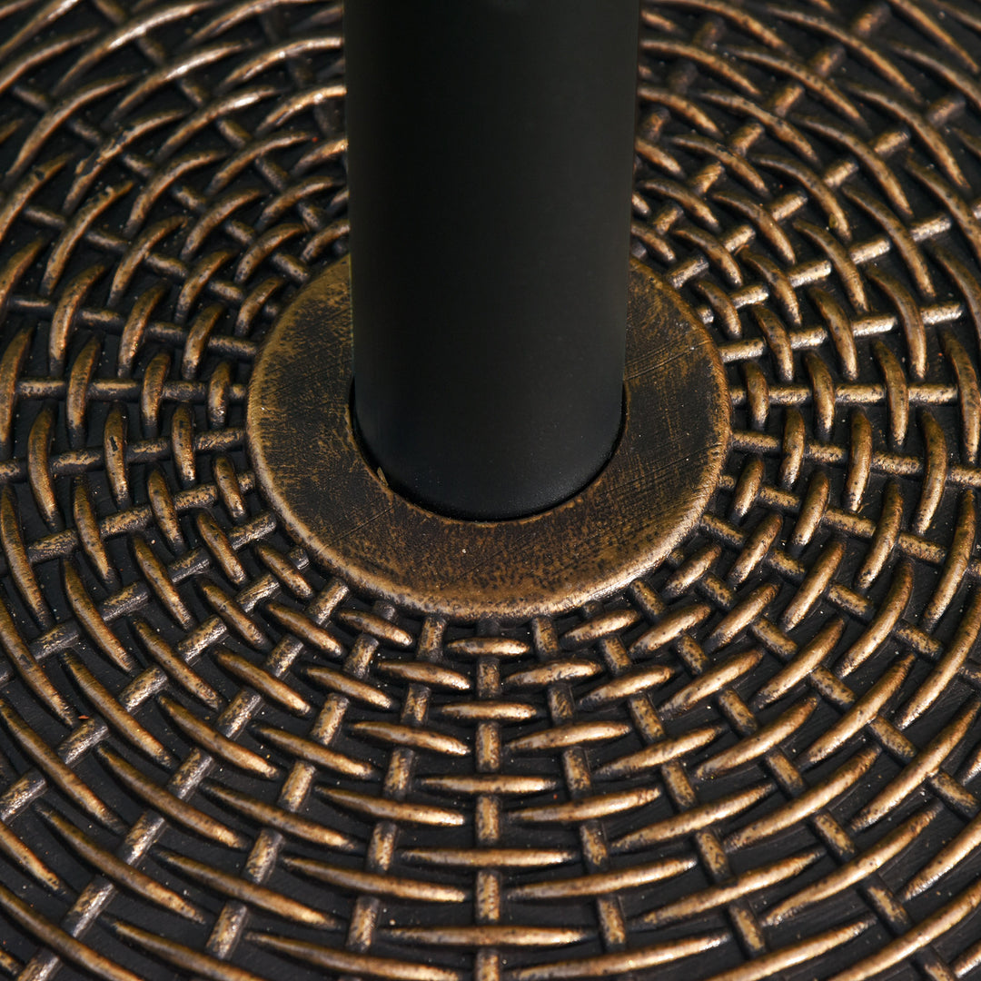 25 kg Plastic and Cement Rattan Pattern Parasol Base - Antique Bronze