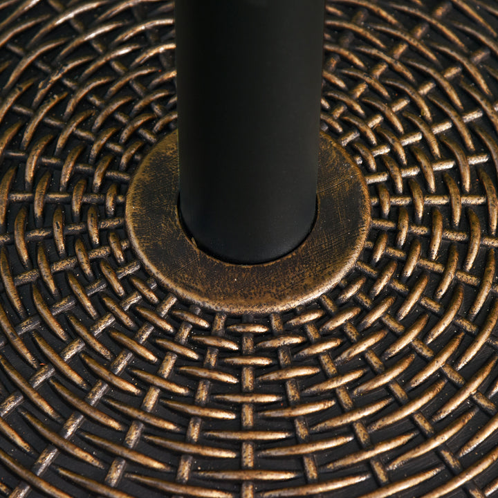 25 kg Plastic and Cement Rattan Pattern Parasol Base - Antique Bronze