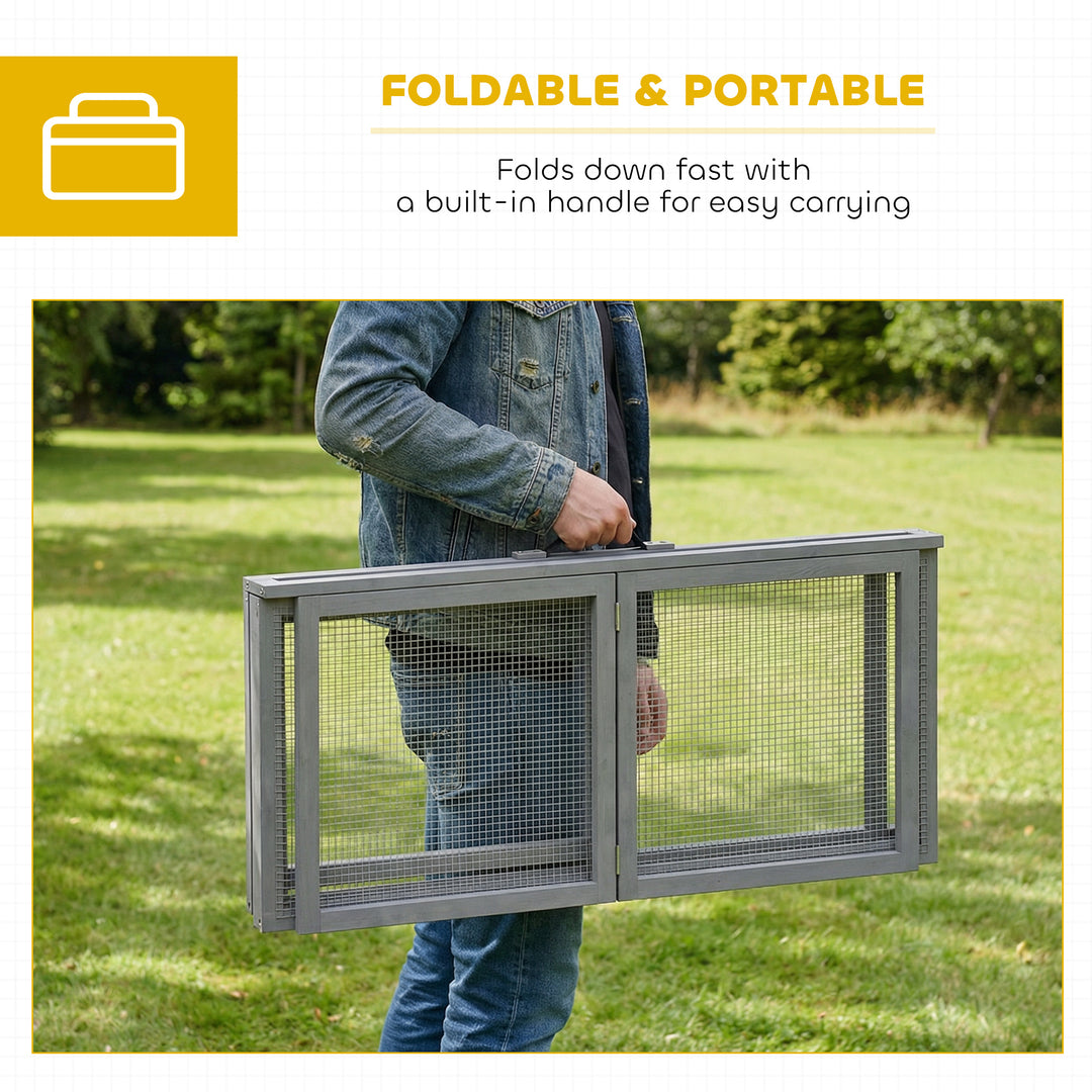 Rabbit Hutch Outdoor, Foldable Guinea Pig House with Openable Top, for