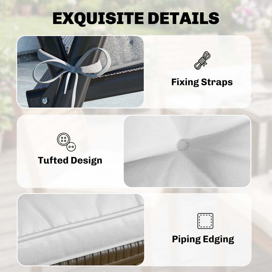 Set of 4 Garden Seat Cushion with Ties, 42 x 42cm Replacement Dining C