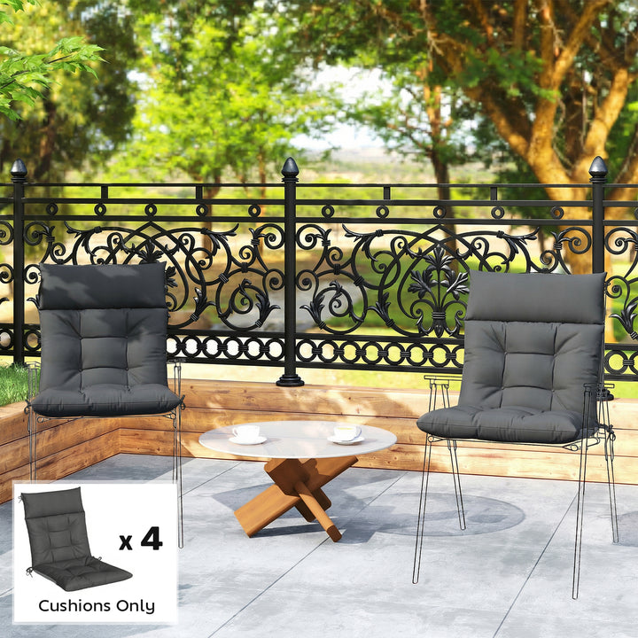 Patio Chair Cushions Set of 4, Waterproof Non-Slip Lounge Chair Cushio