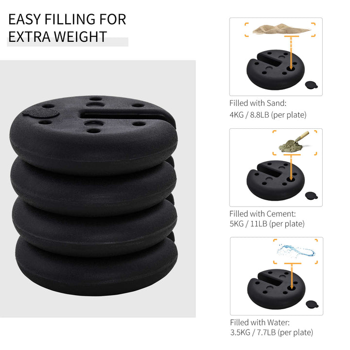 Pop up Canopy Weight Set of 4, Heavy Duty Sand Fillable Tent Leg Weights for Marquee Party Tent Canopy, Total 20kg