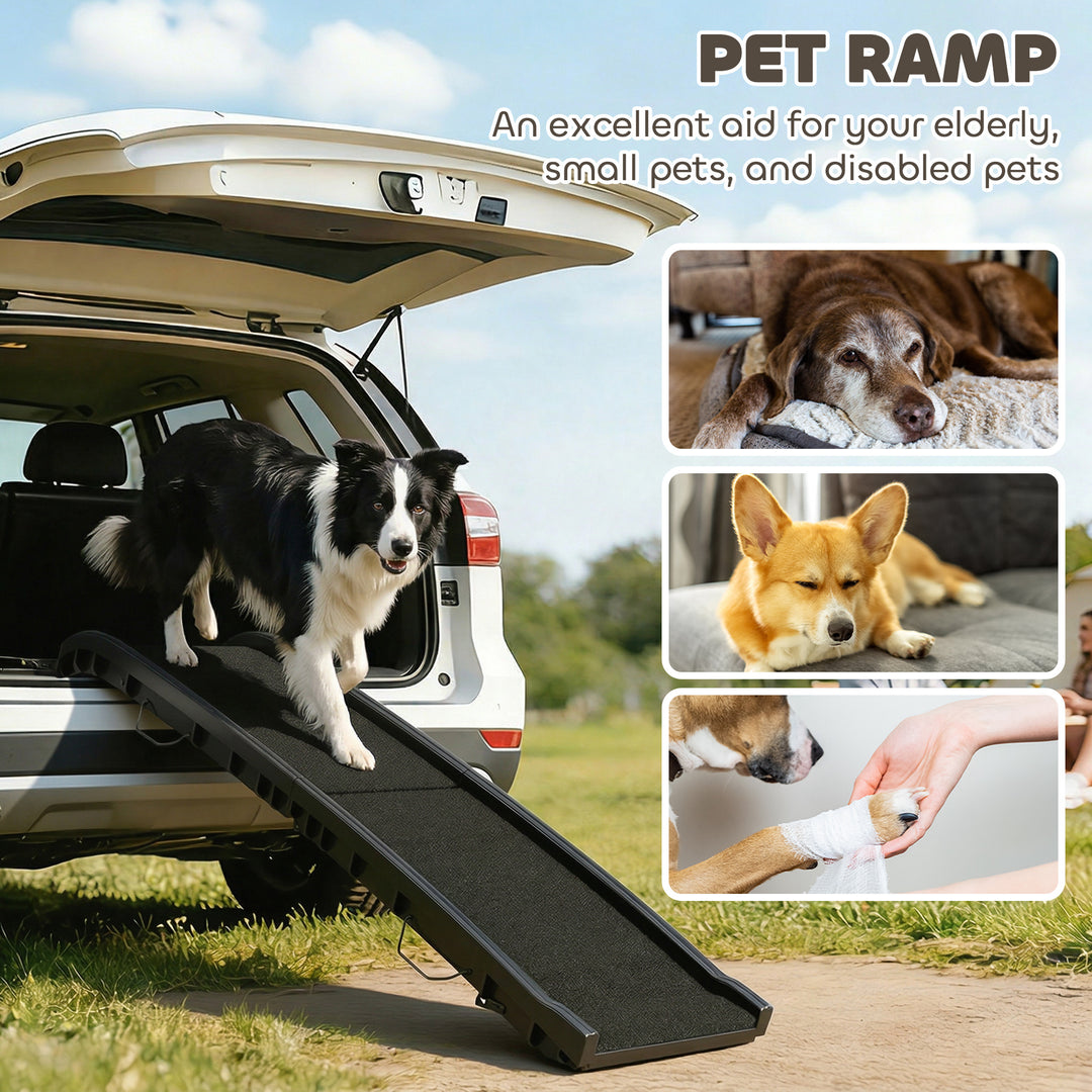Foldable Dog Ramp with Frosted Anti-slip Surface, Portable &amp; Lightweig